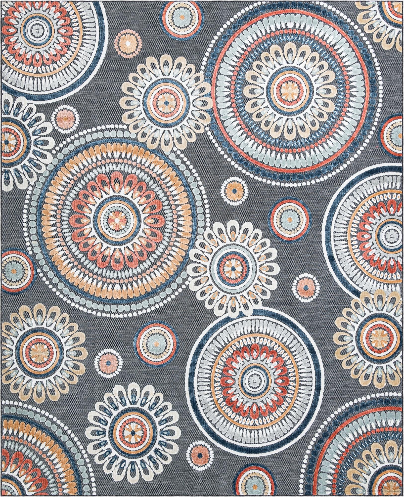  9' 9 x 12'  Washable Botanical Indoor / Outdoor Rug