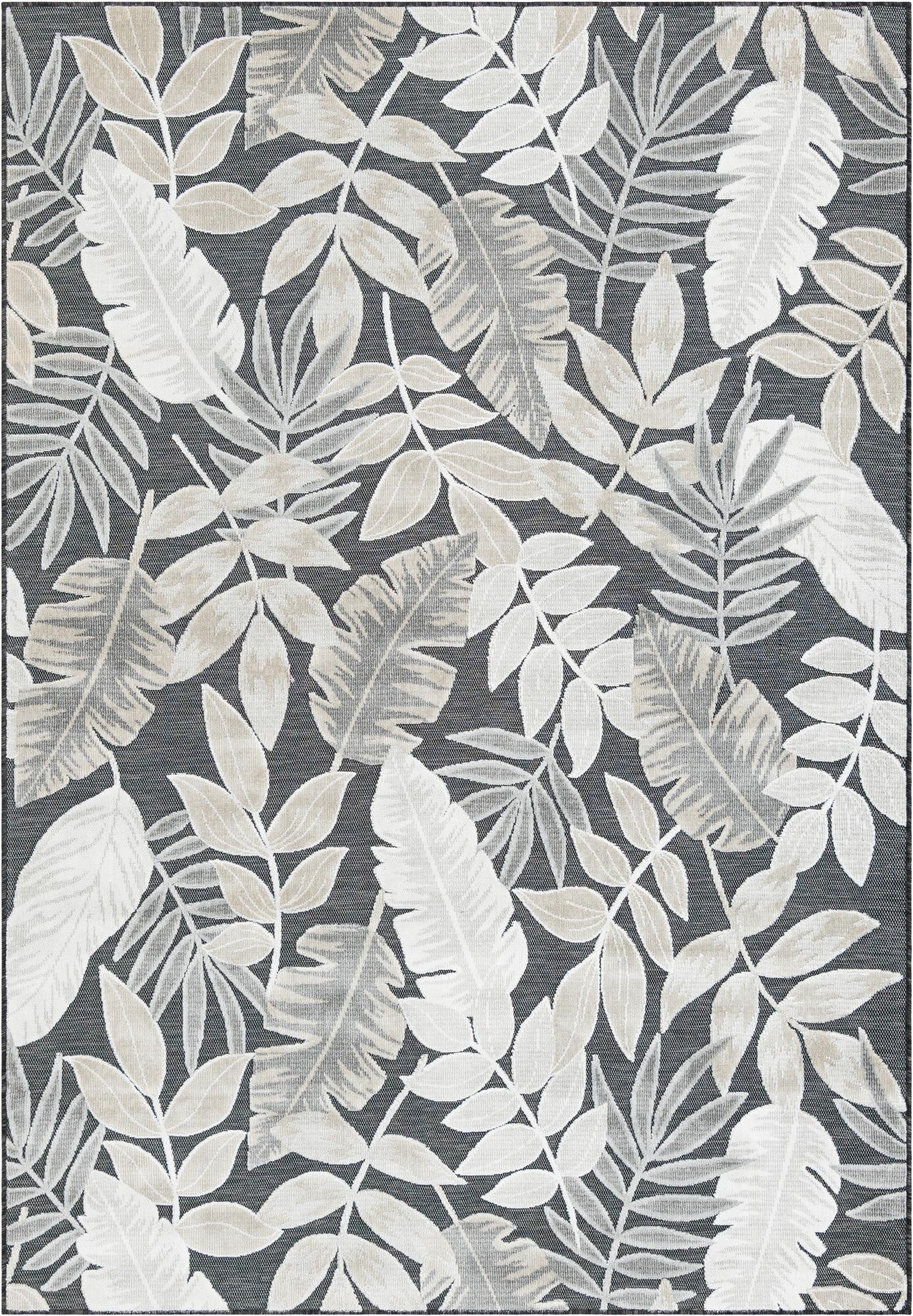  6' 4 x 9'  Washable Botanical Indoor / Outdoor Rug
