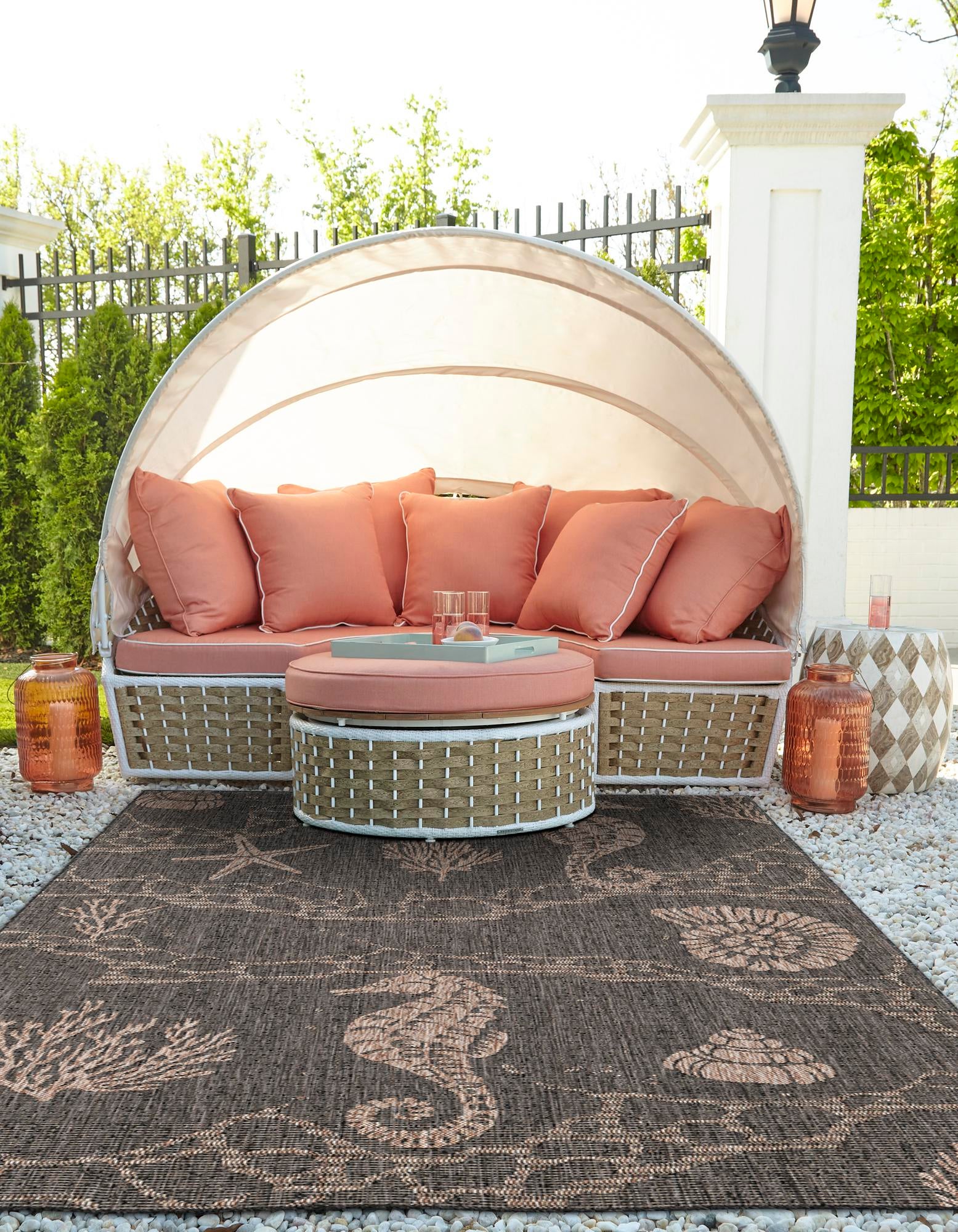 Black 10' x 14' Coastal Indoor / Outdoor Rug | Rugs.com