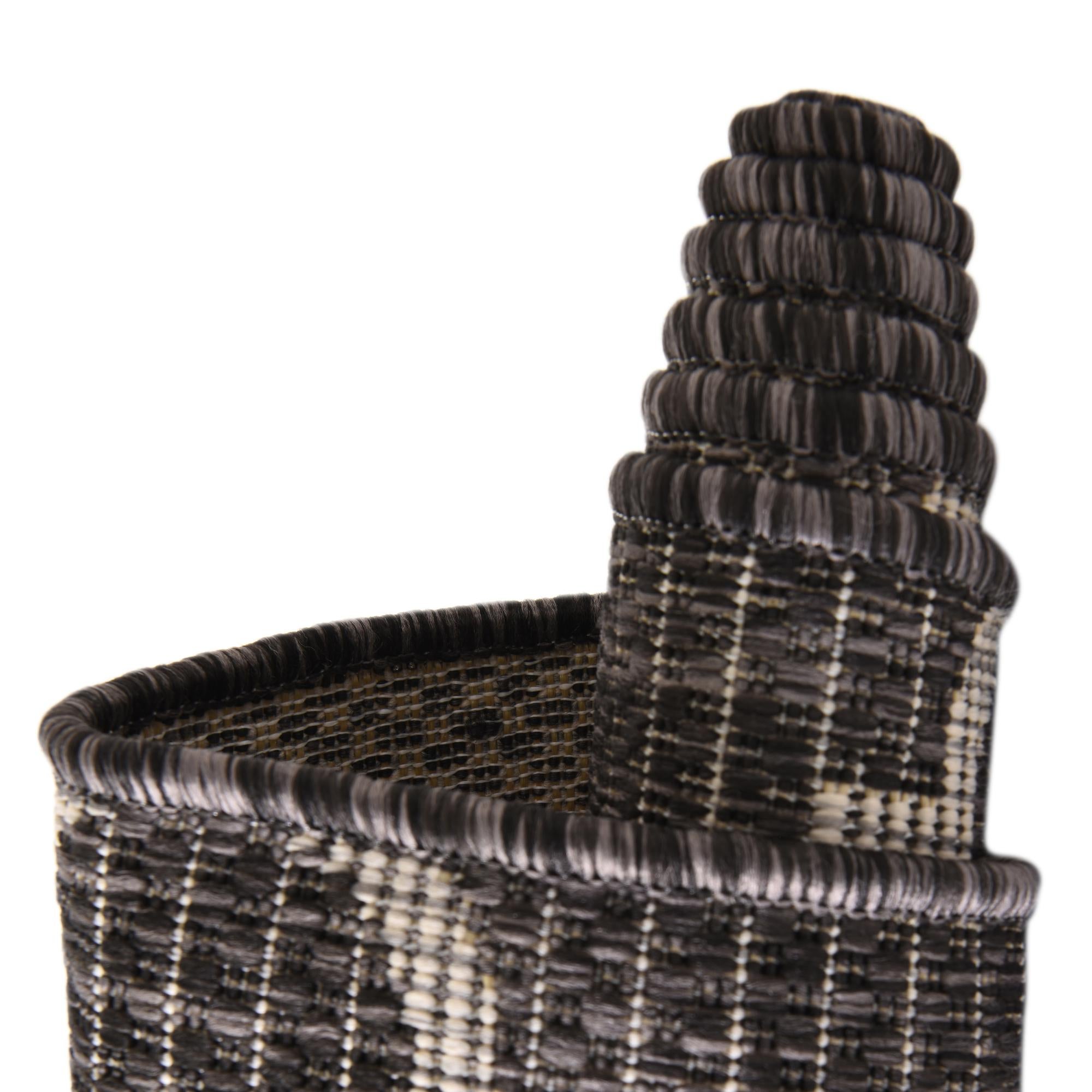 Black 7' 10 x 11' Lattice Indoor / Outdoor Rug | Rugs.com