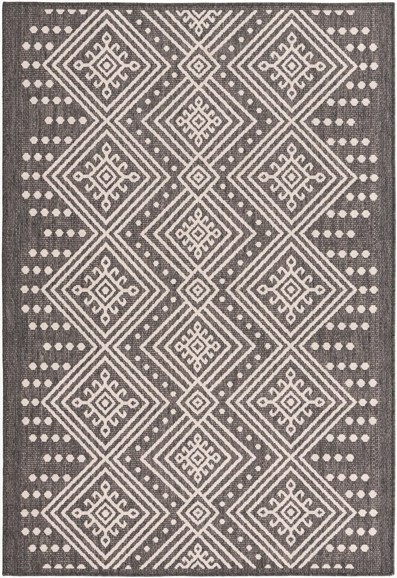  5' 3 x 7' 8  Washable Modern Indoor / Outdoor Rug