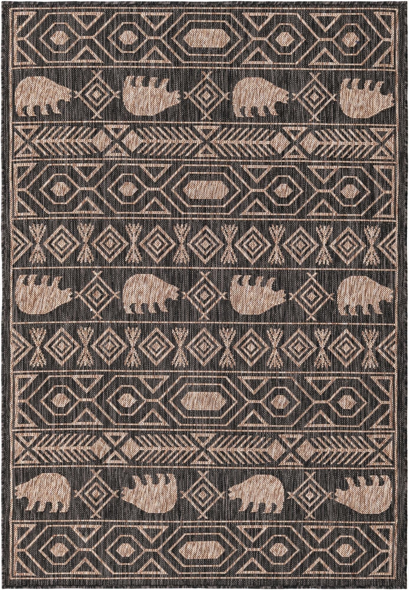  4' x 6'  Washable Southwestern Indoor / Outdoor Rug