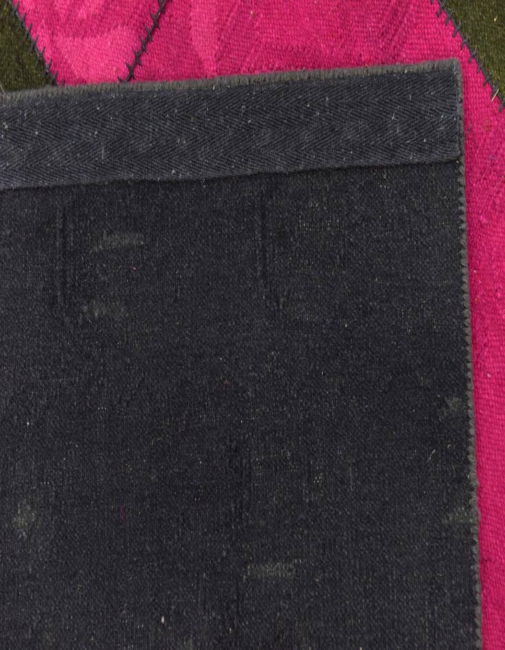 Detail image of  7' 3 x 10'  Hand Woven Patchwork Wool Rug