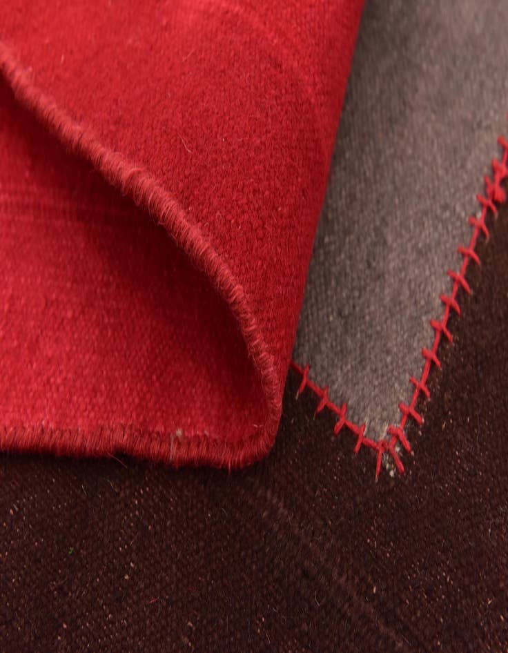 Detail image of  7' 2 x 10'  Hand Woven Patchwork Wool Rug