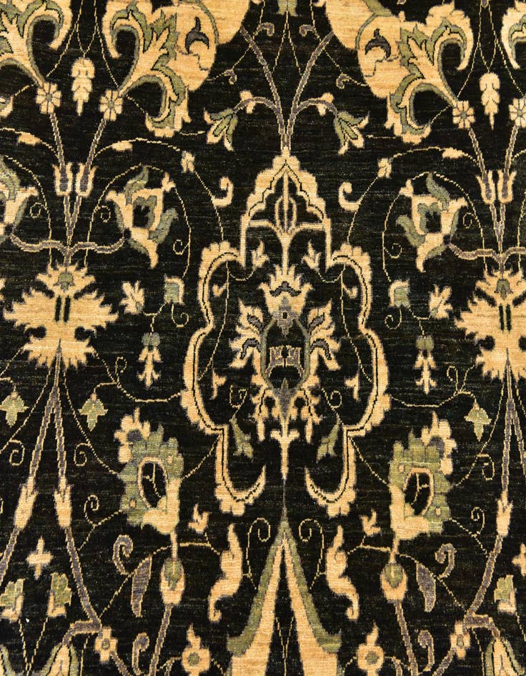 Detail image of  6' 7 x 9' 6  Hand Knotted Peshawar Ziegler Oriental Rug