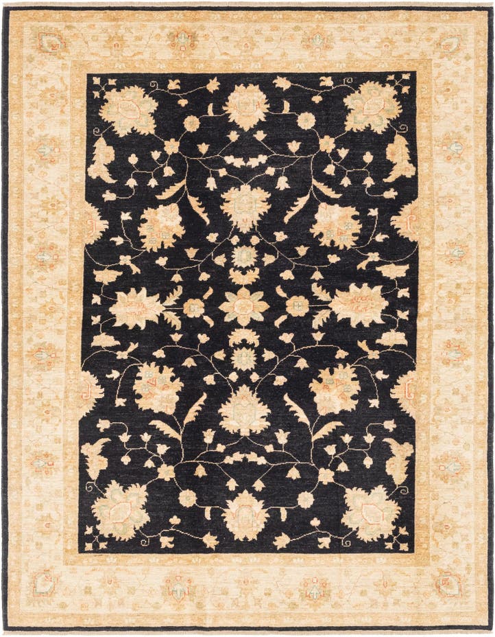  5' 9 x 7' 10  Hand Knotted Peshawar Ziegler Rug