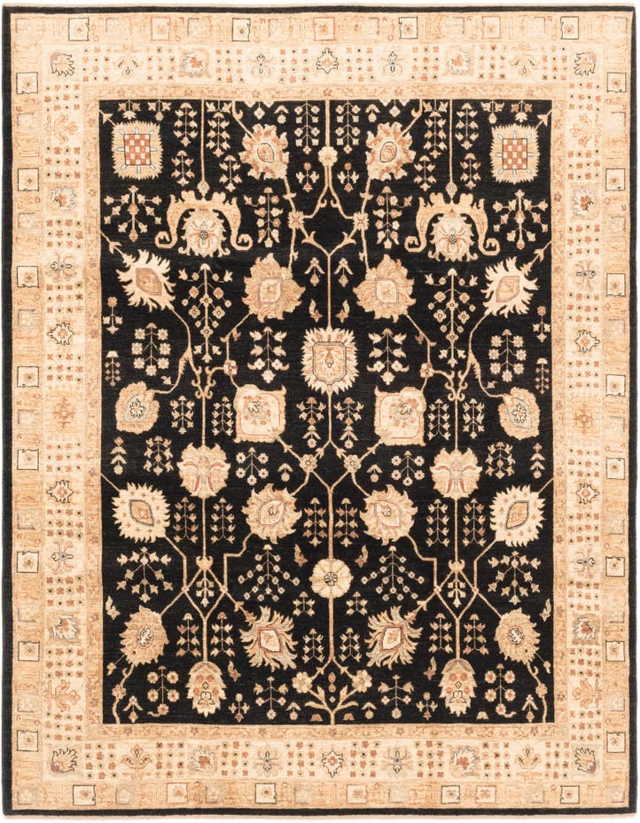  8' 4 x 9' 10  Hand Knotted Peshawar Ziegler Rug