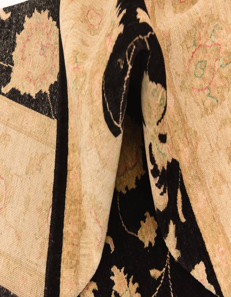 Detail image of  6' 9 x 10'  Hand Knotted Peshawar Ziegler Rug