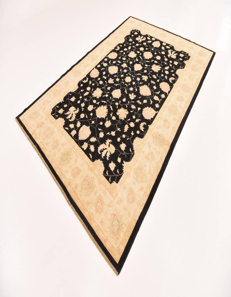 Detail image of  6' 9 x 10'  Hand Knotted Peshawar Ziegler Rug