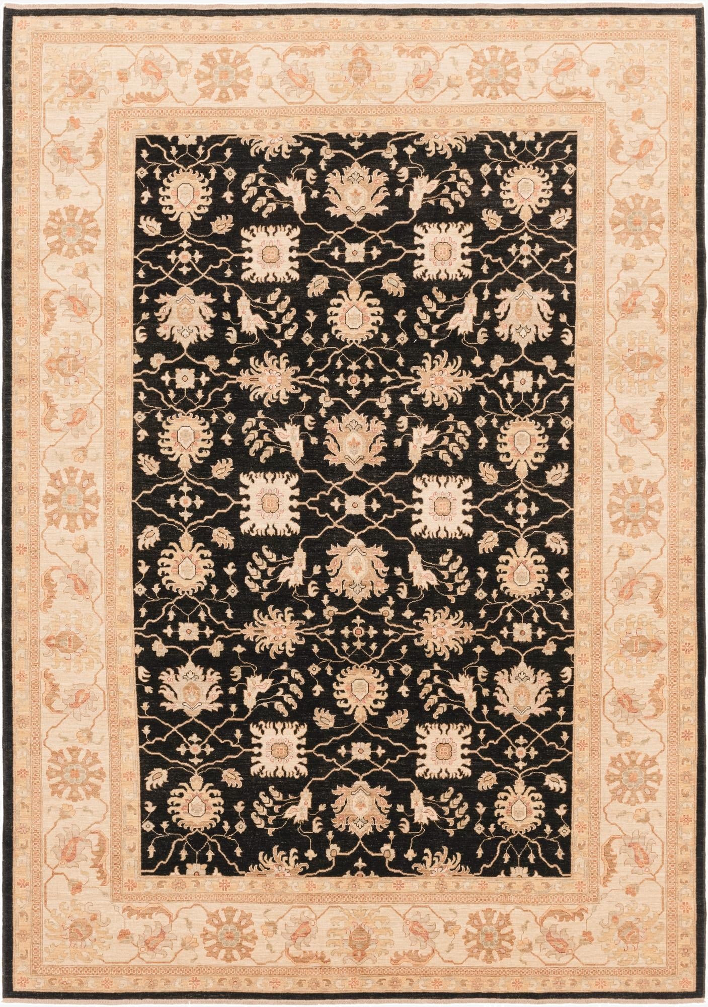  8' 11 x 12' 7  Hand Knotted Peshawar Ziegler Rug