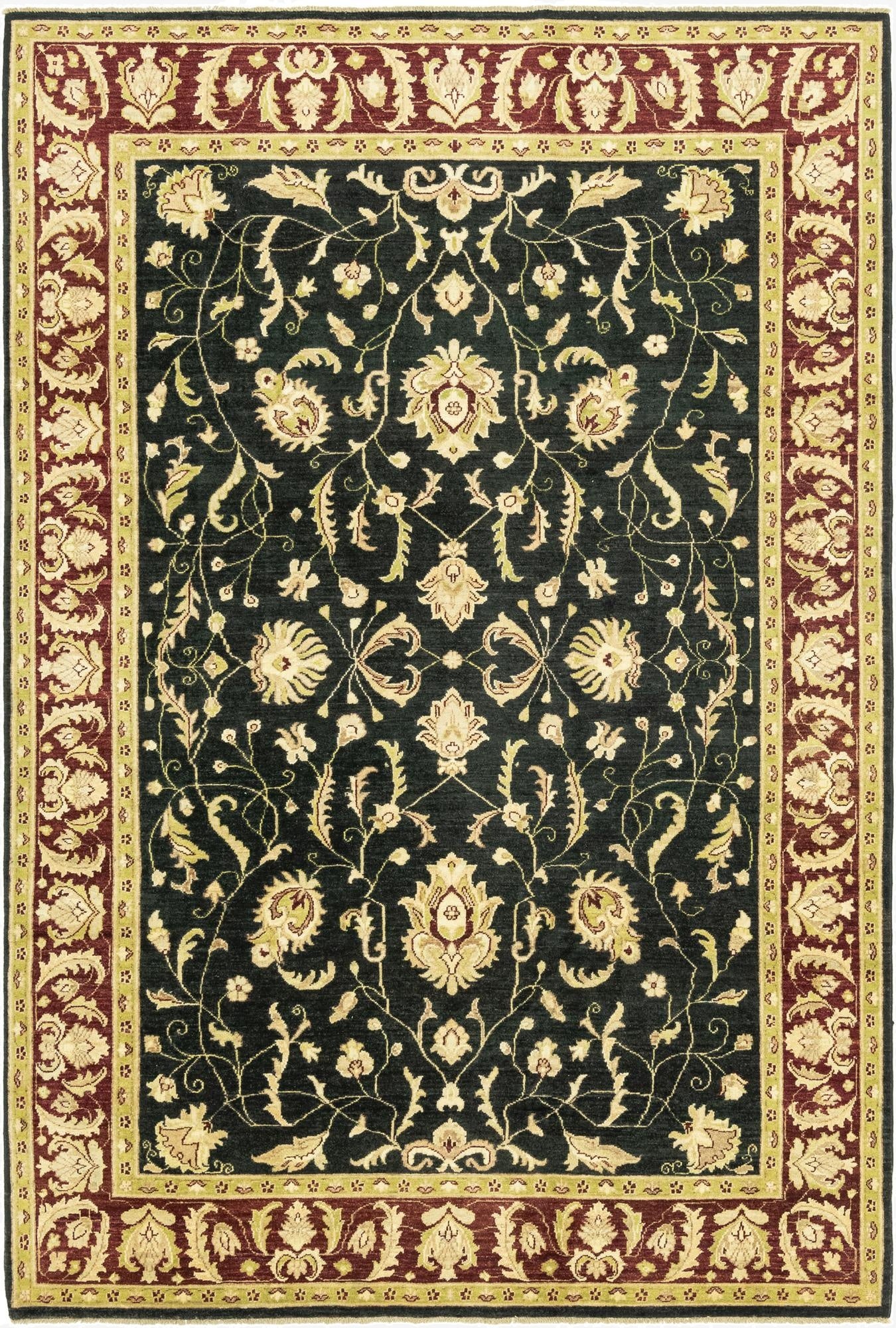  6' 7 x 10'  Hand Knotted Peshawar Ziegler Rug