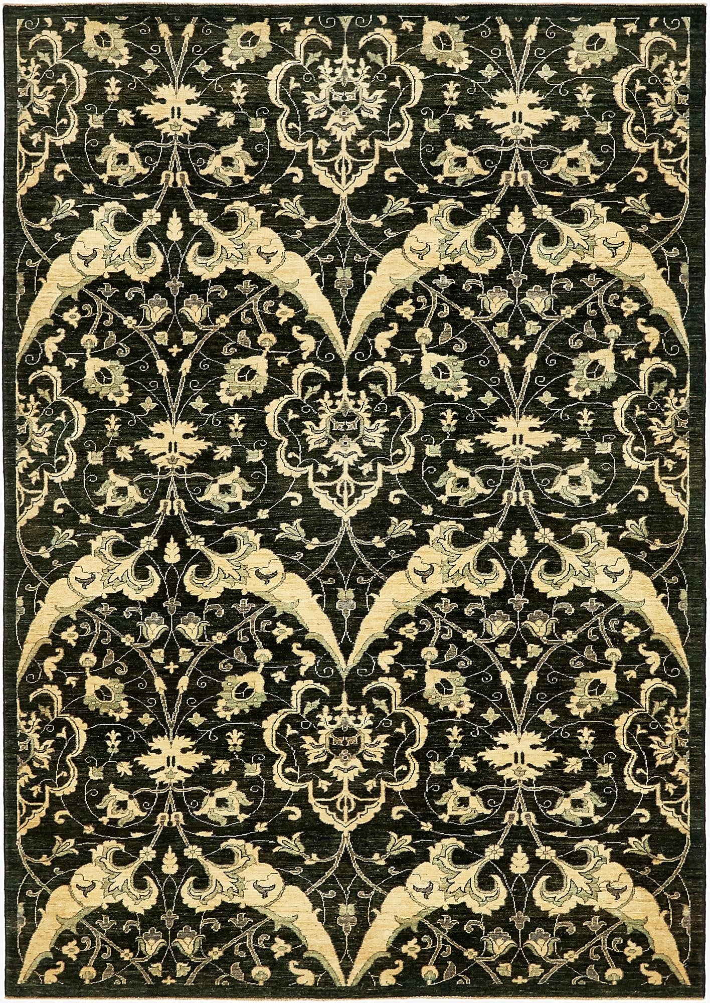  6' 7 x 9' 6  Hand Knotted Peshawar Ziegler Oriental Rug