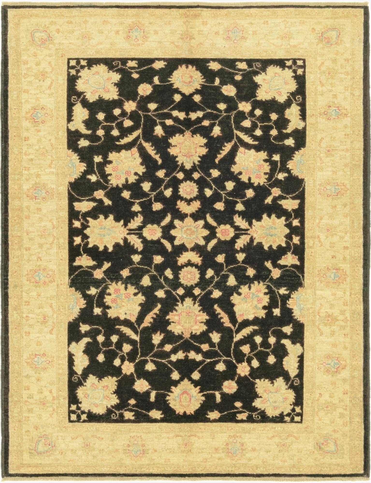  4' 2 x 5' 5  Hand Knotted Peshawar Ziegler Rug
