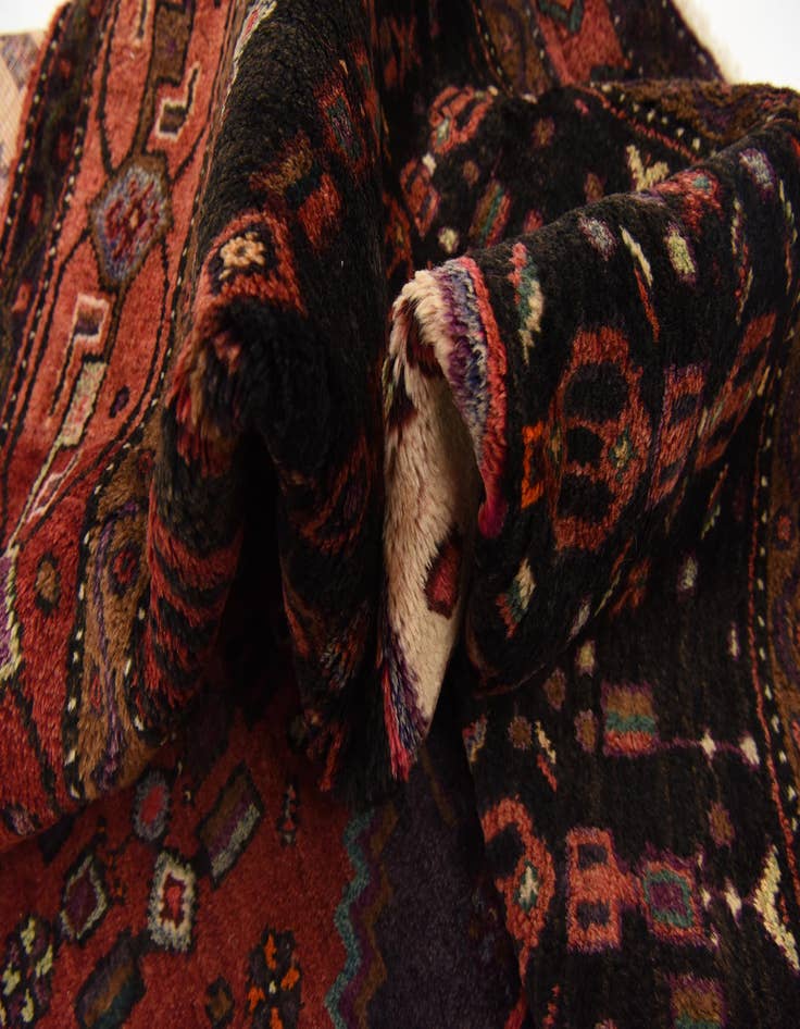 Detail image of  5' 2 x 9' 6  Hand Knotted Sanandaj Persian Wool Rug