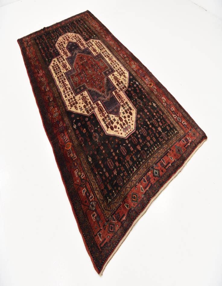 Detail image of  5' 2 x 9' 6  Hand Knotted Sanandaj Persian Wool Rug