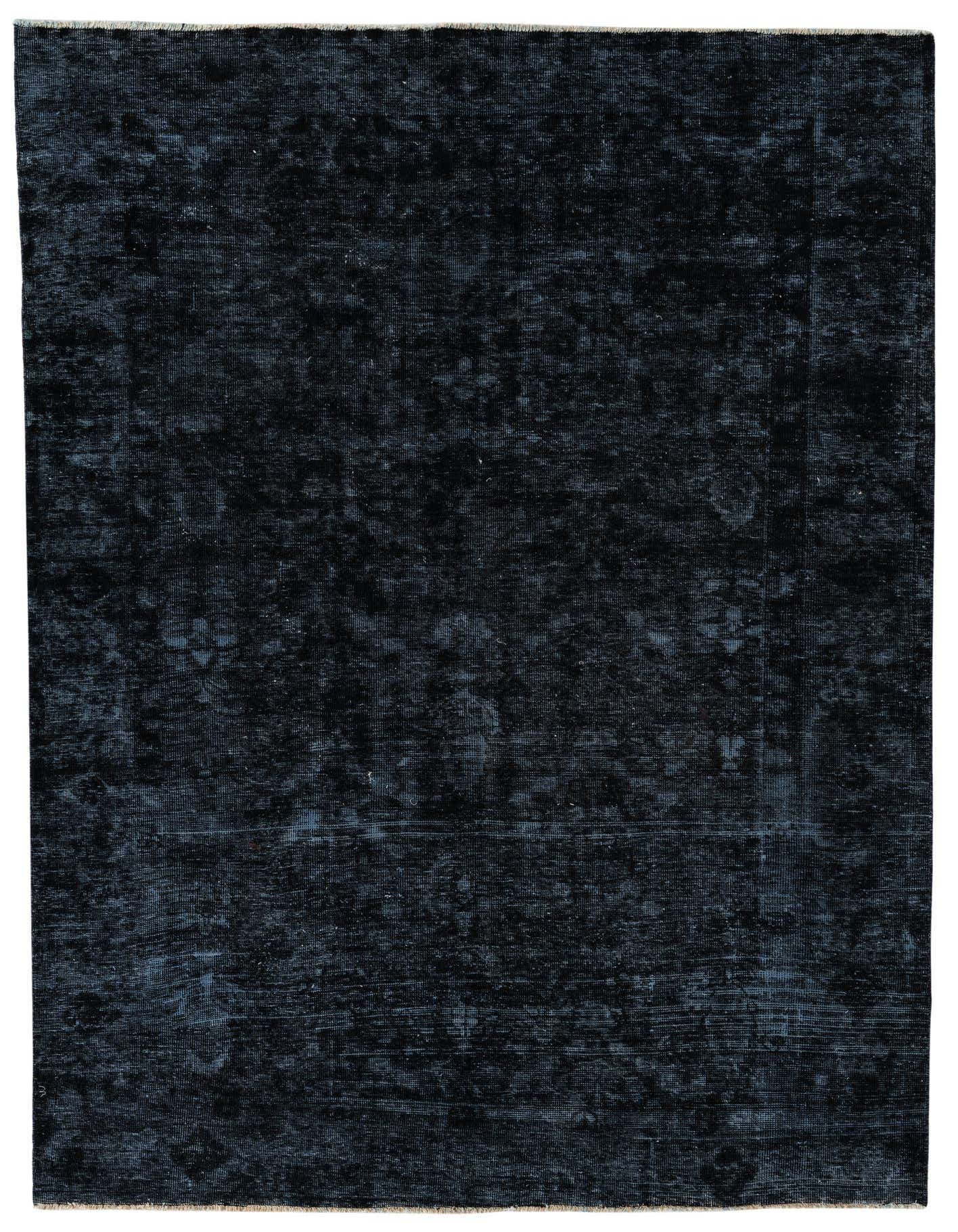 A 6x9 rectangular Ultra Vintage black wool rug with a subtle distressed Persian pattern, suitable for a living room.