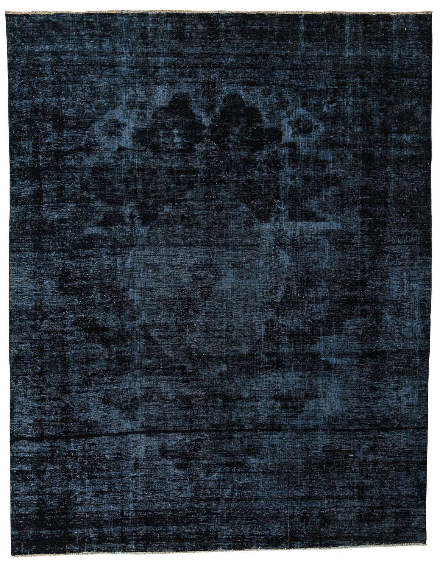 A 9x12 rectangular black wool rug with a subtle, faded Persian medallion pattern, suitable for a living room.