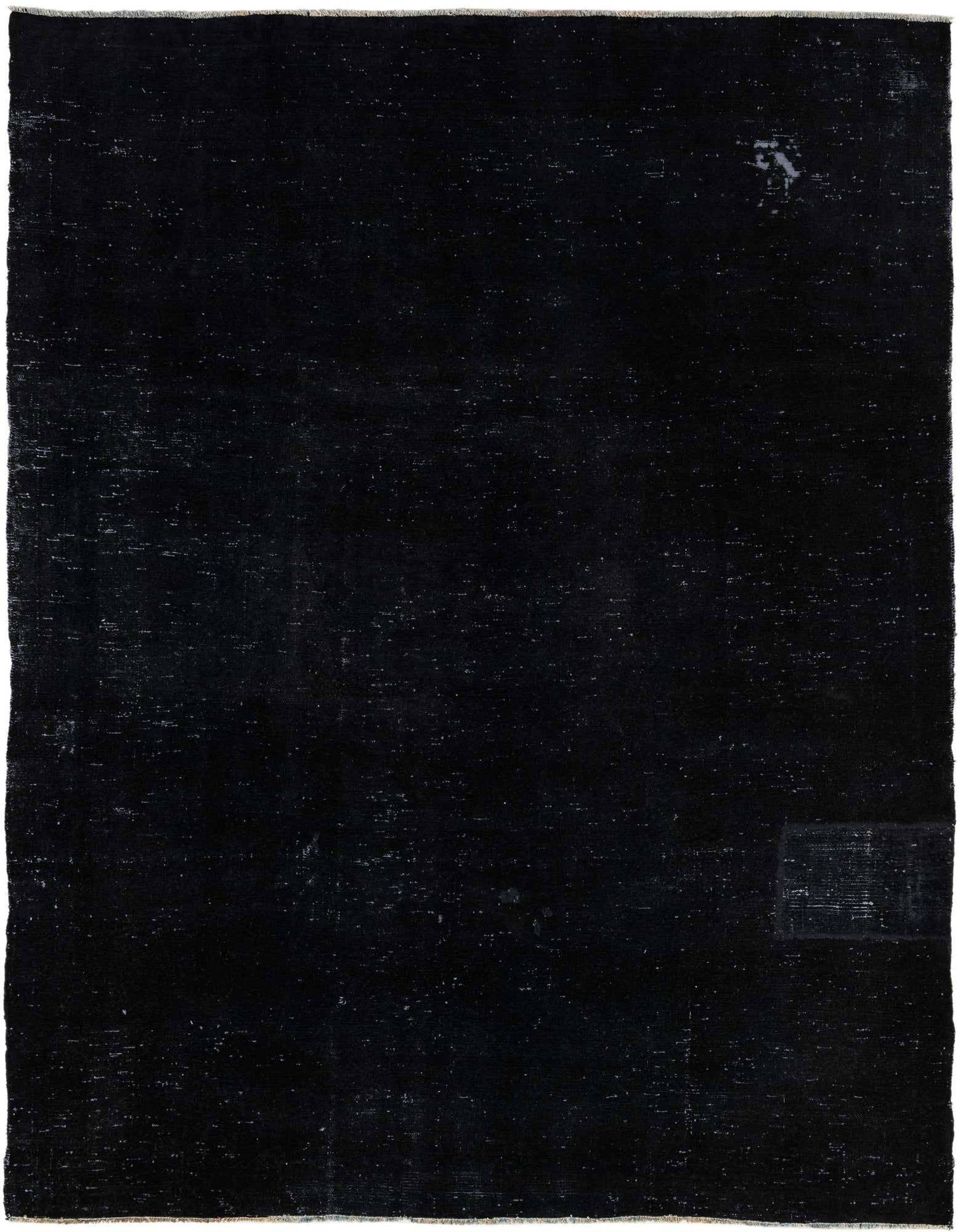 A 7x10 rectangular Ultra Vintage rug in solid black, featuring a subtle distressed, flat pile texture.