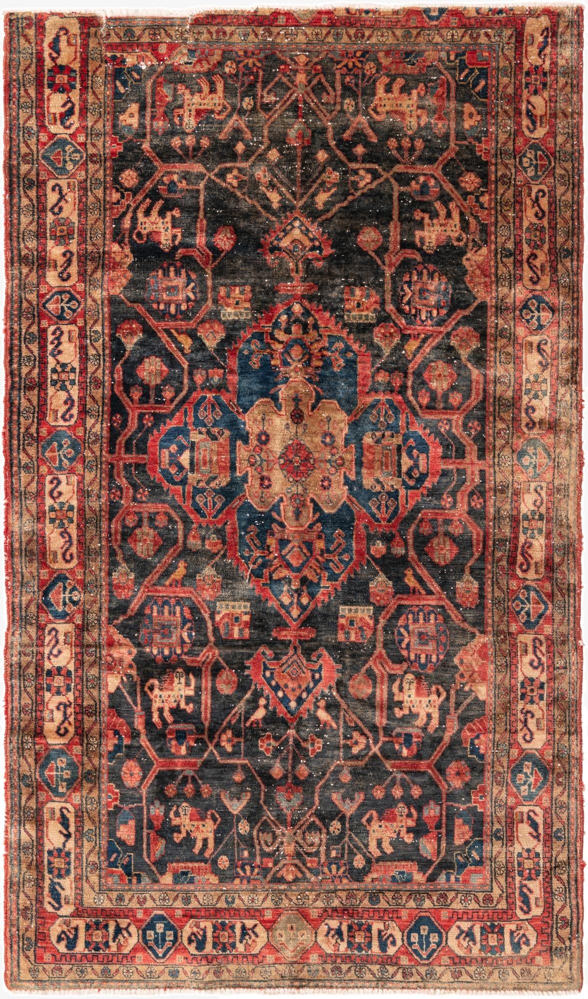  5' x 8' 7  Hand Knotted Ultra Vintage Persian Wool Rug