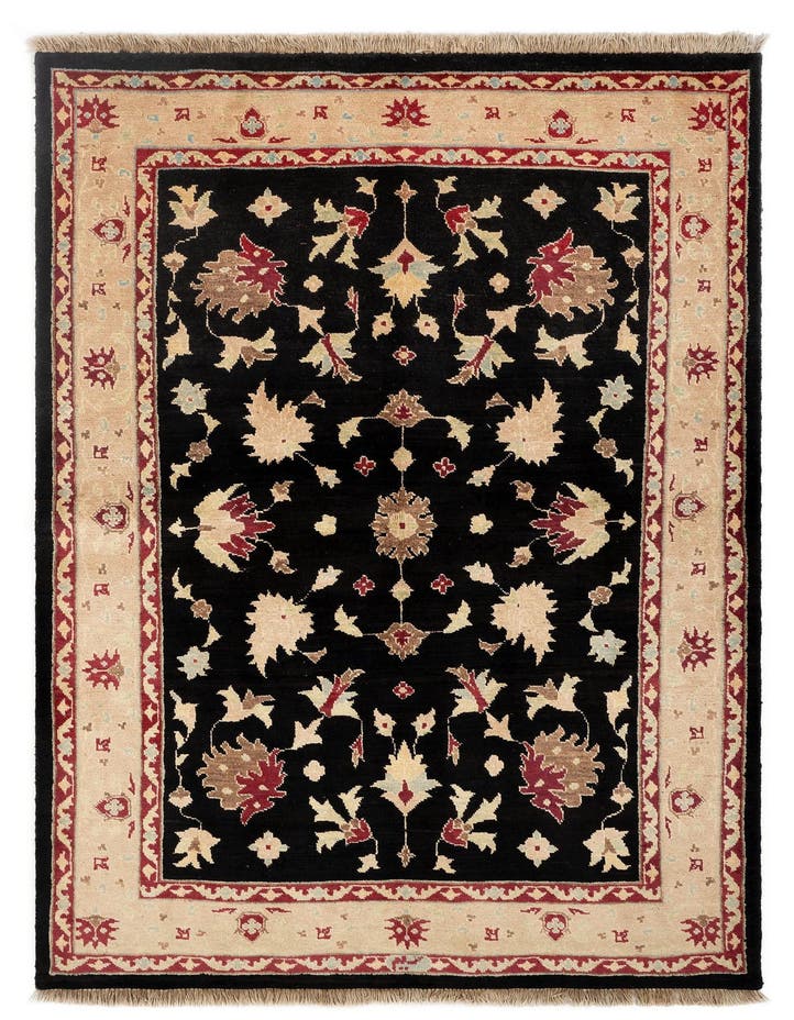  5' 1 x 7' 5  Hand Knotted Ziegler Wool Rug