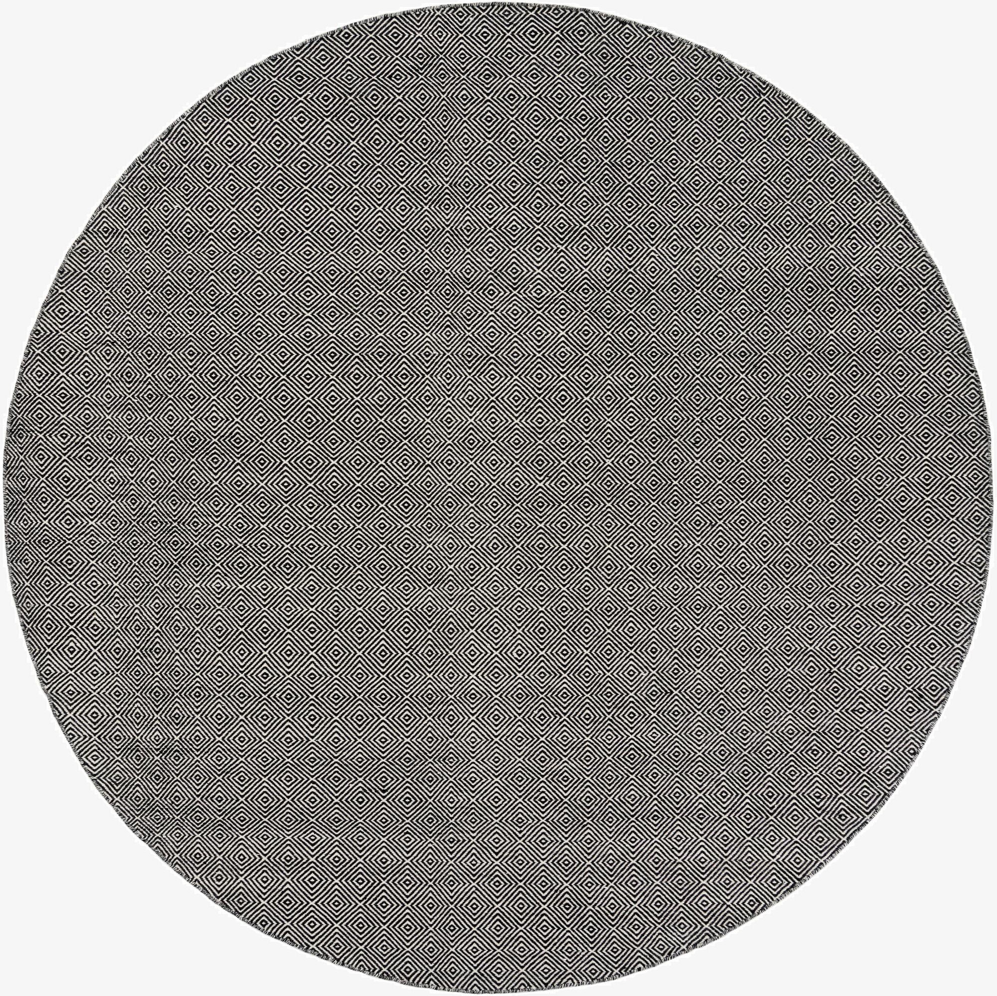  10' x 10'  Hand Woven Geo Trellis Flatweave Round Rug