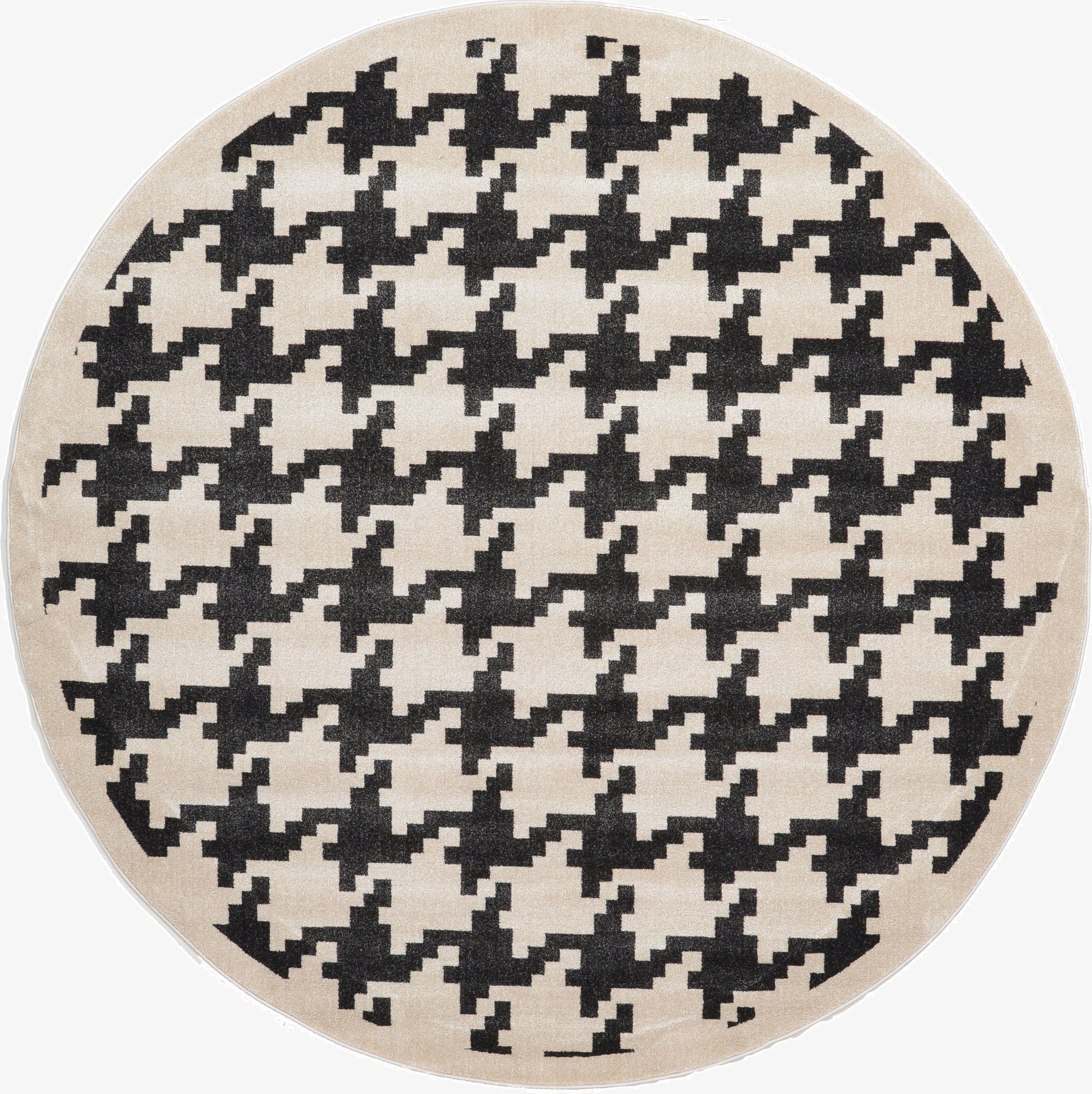  8' x 8' Houndstooth Round Rug