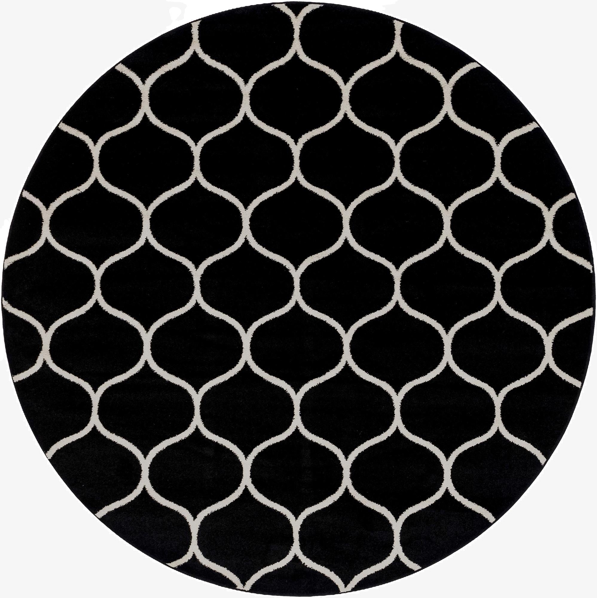  7' 10 x 7' 10 Lattice Frieze Round Rug