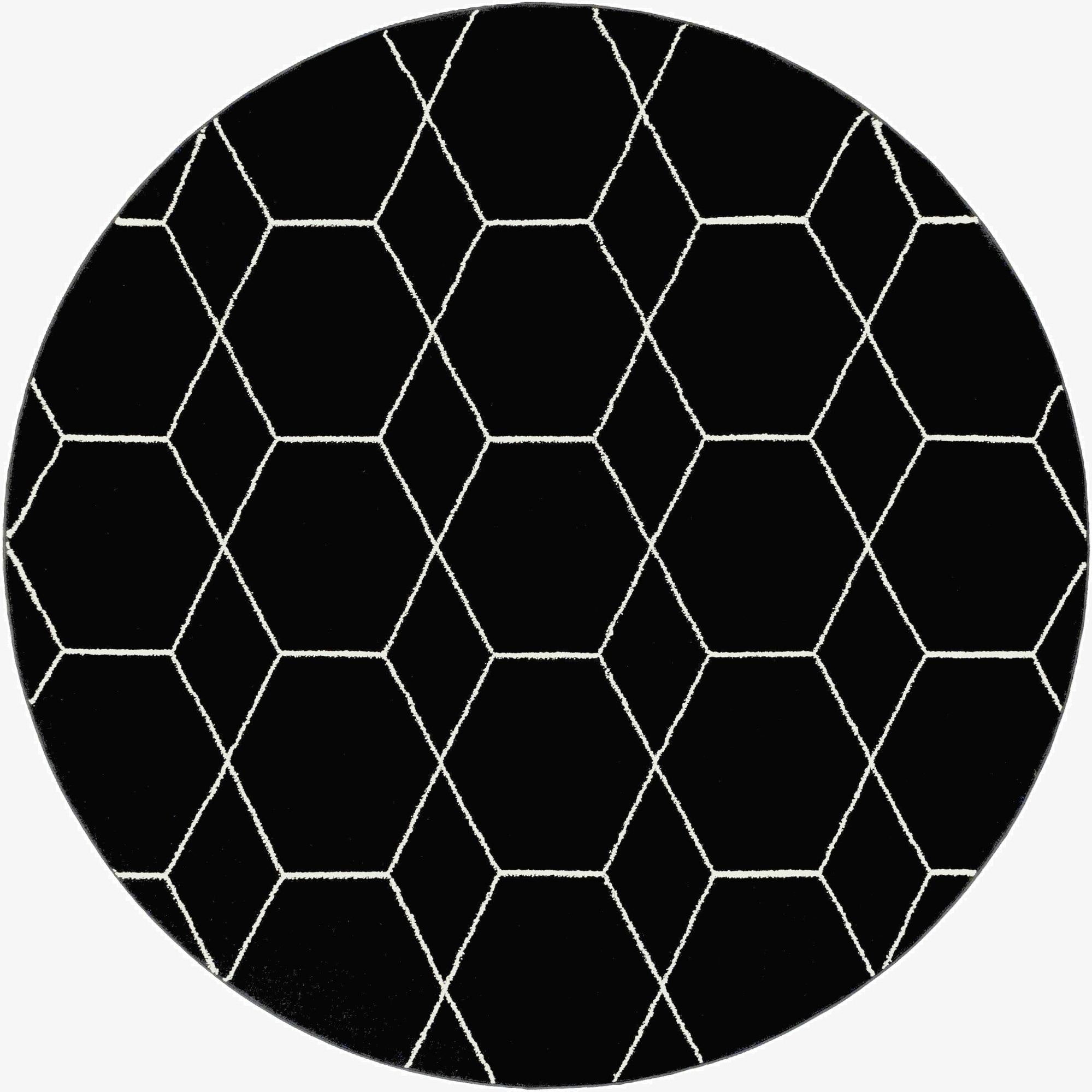  7' 10 x 7' 10 Lattice Frieze Round Rug