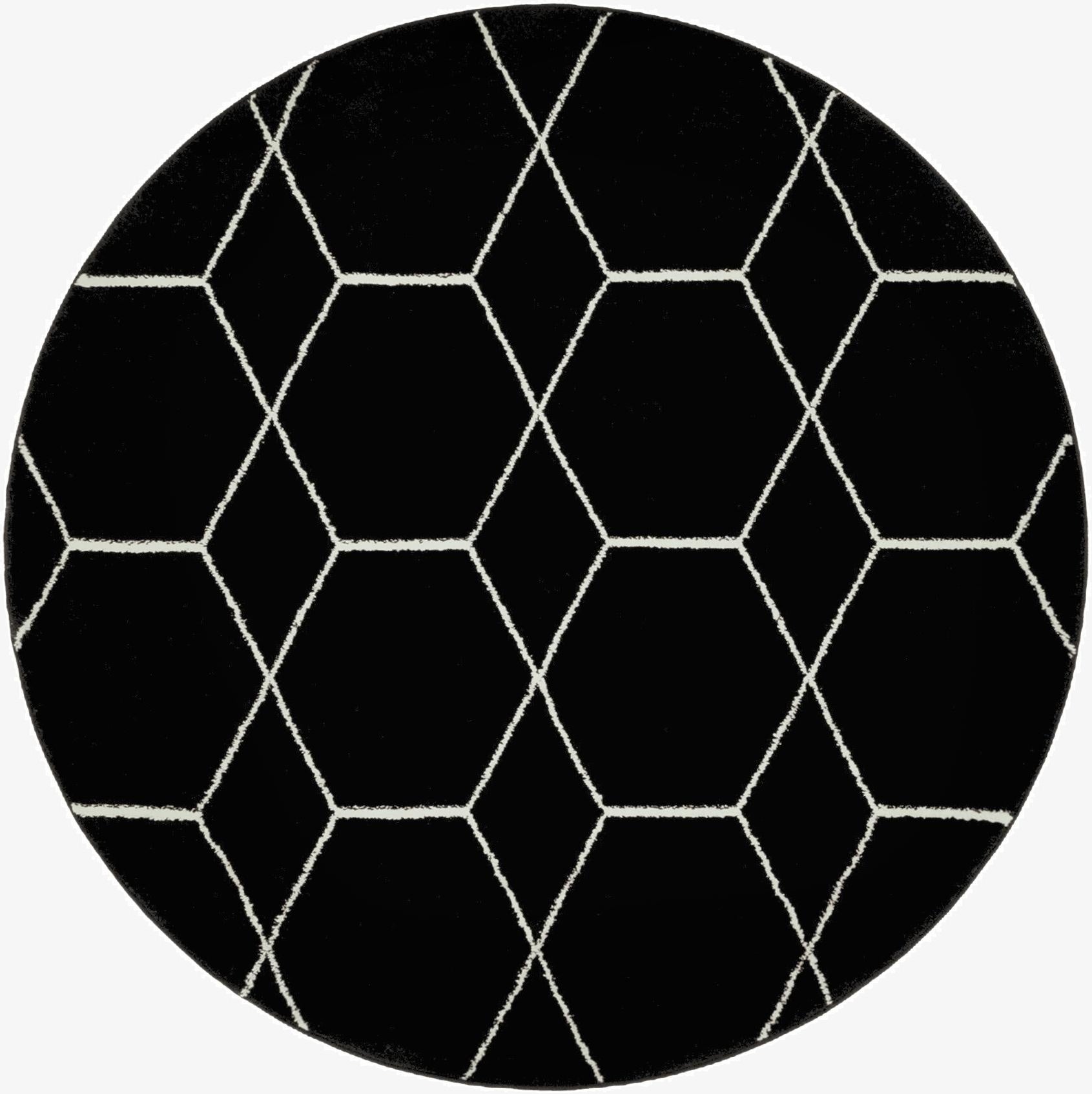  5' 3 x 5' 3 Lattice Frieze Round Rug