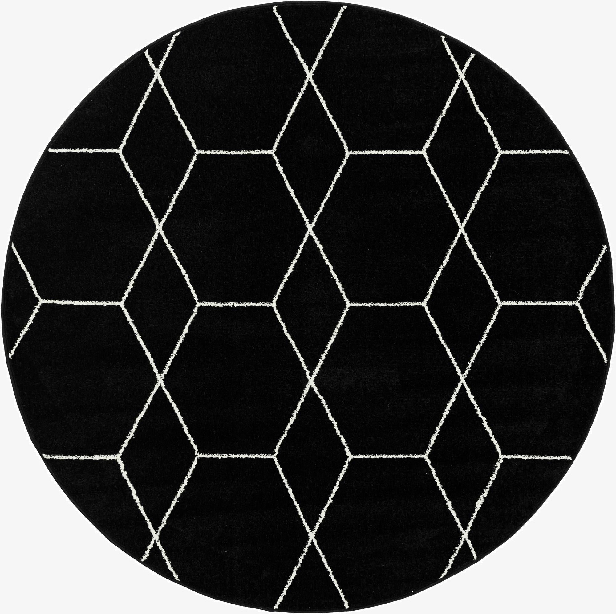  6' x 6' Lattice Frieze Round Rug