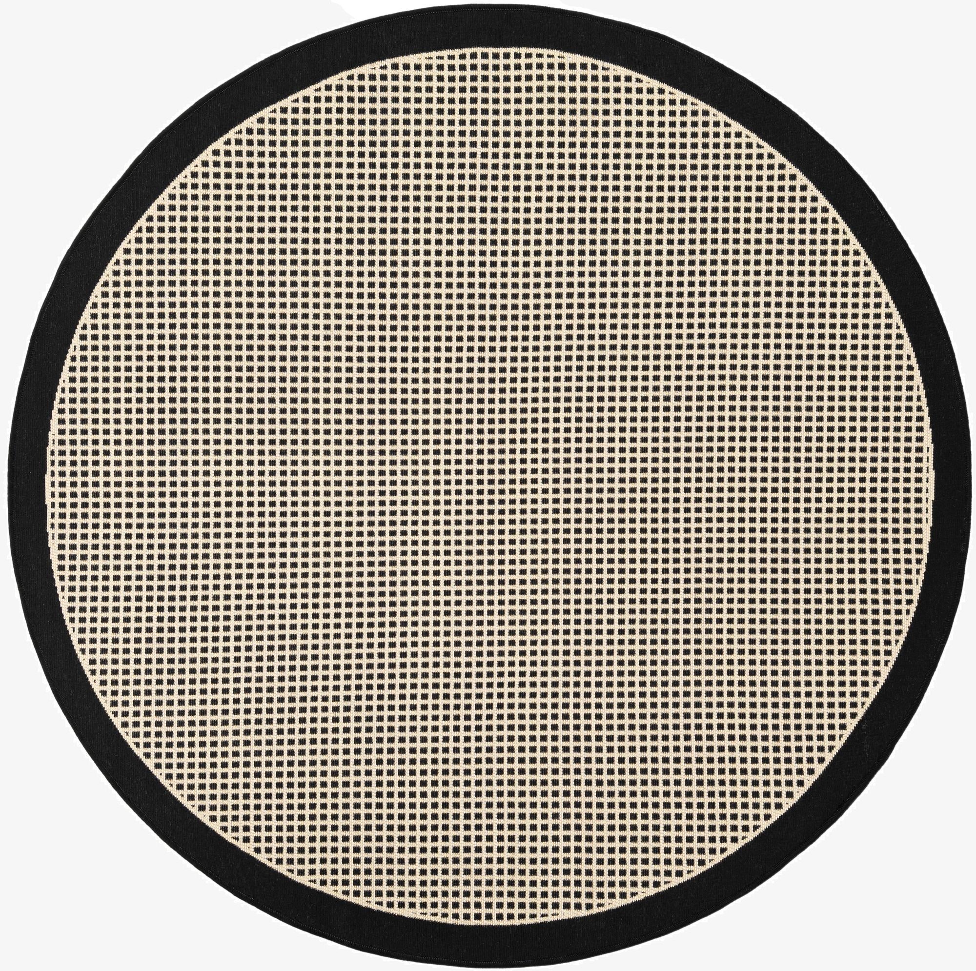  5' x 5'  Washable Border Indoor / Outdoor Round Rug