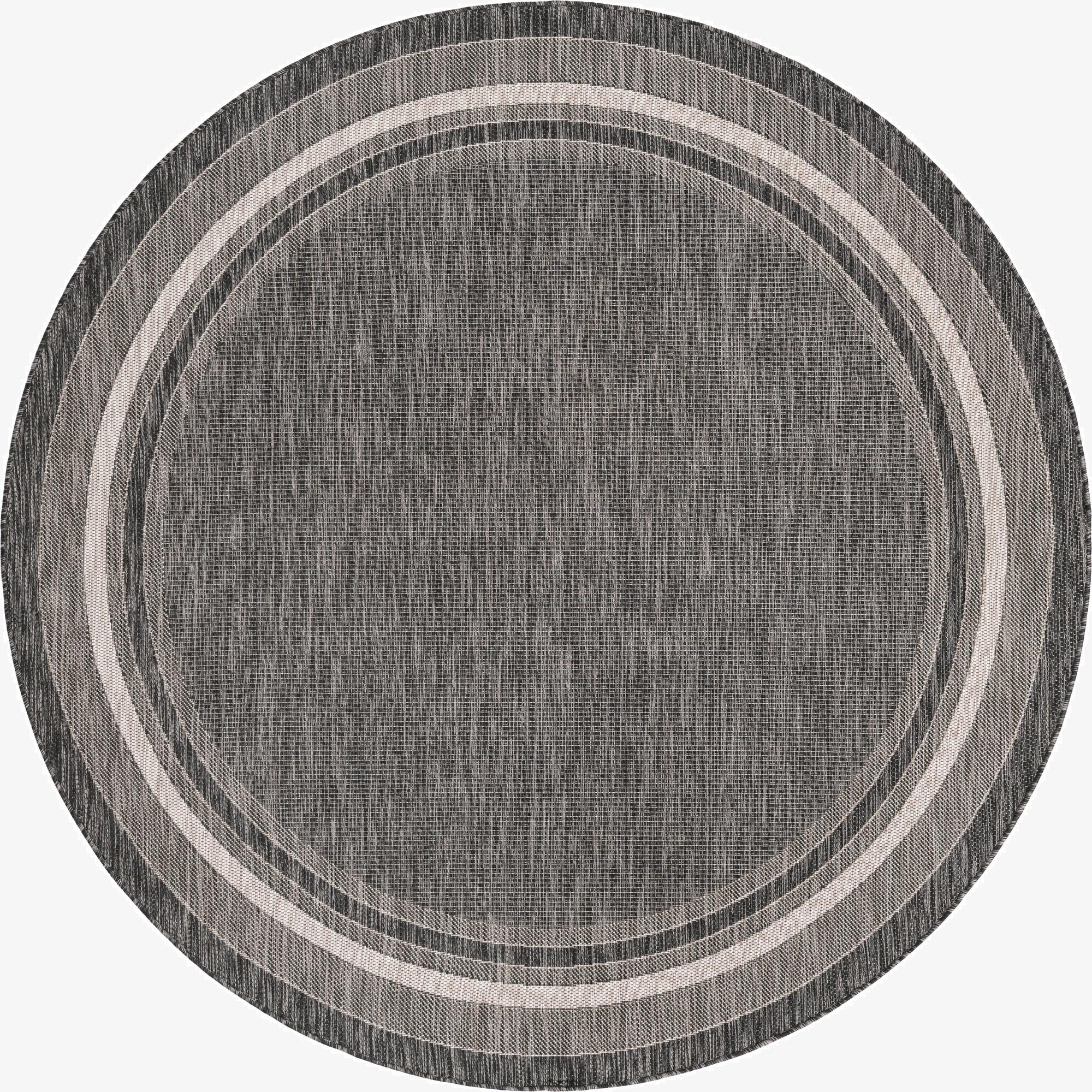  5' 3 x 5' 3  Washable Border Indoor / Outdoor Round Rug