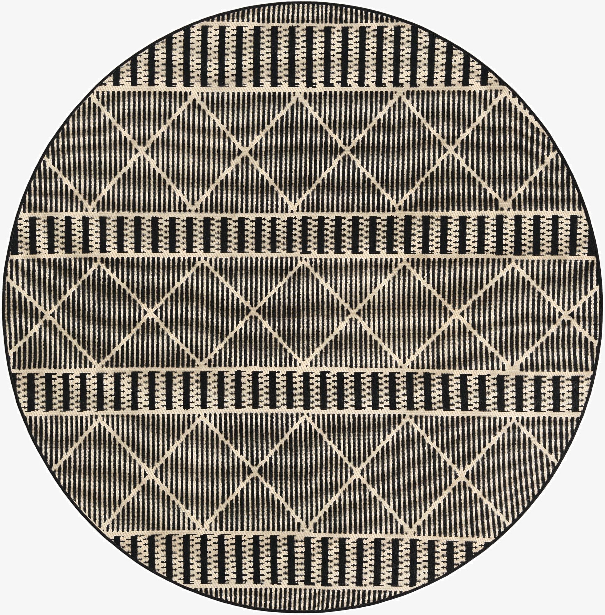  6' x 6'  Washable Lattice Indoor / Outdoor Round Rug