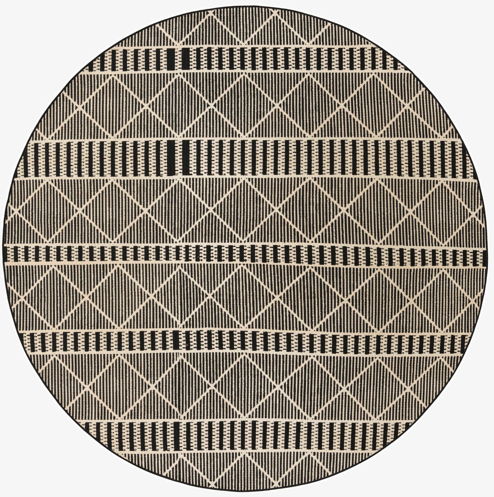  7' 10 x 7' 10  Washable Lattice Indoor / Outdoor Round Rug