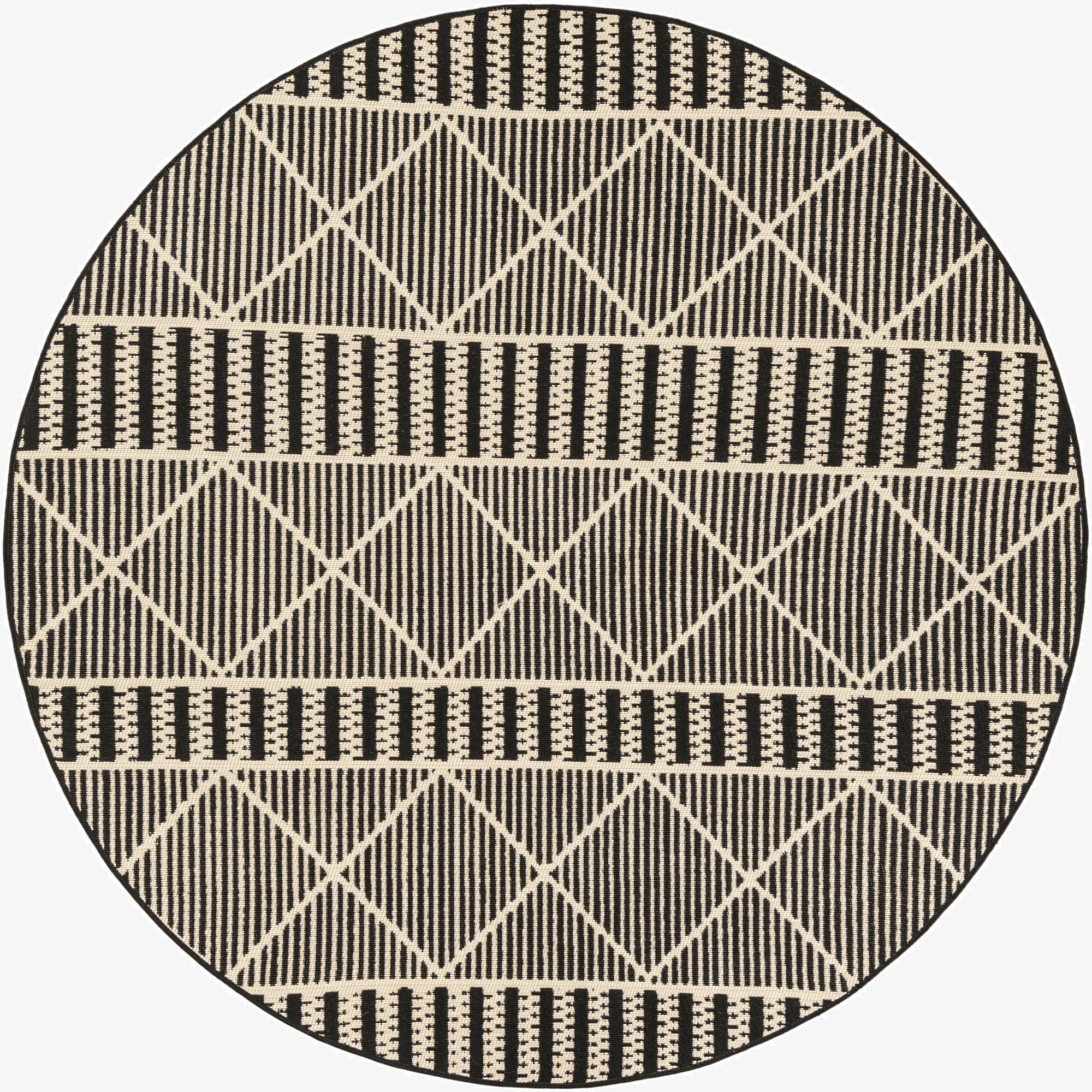  5' 3 x 5' 3  Washable Lattice Indoor / Outdoor Round Rug
