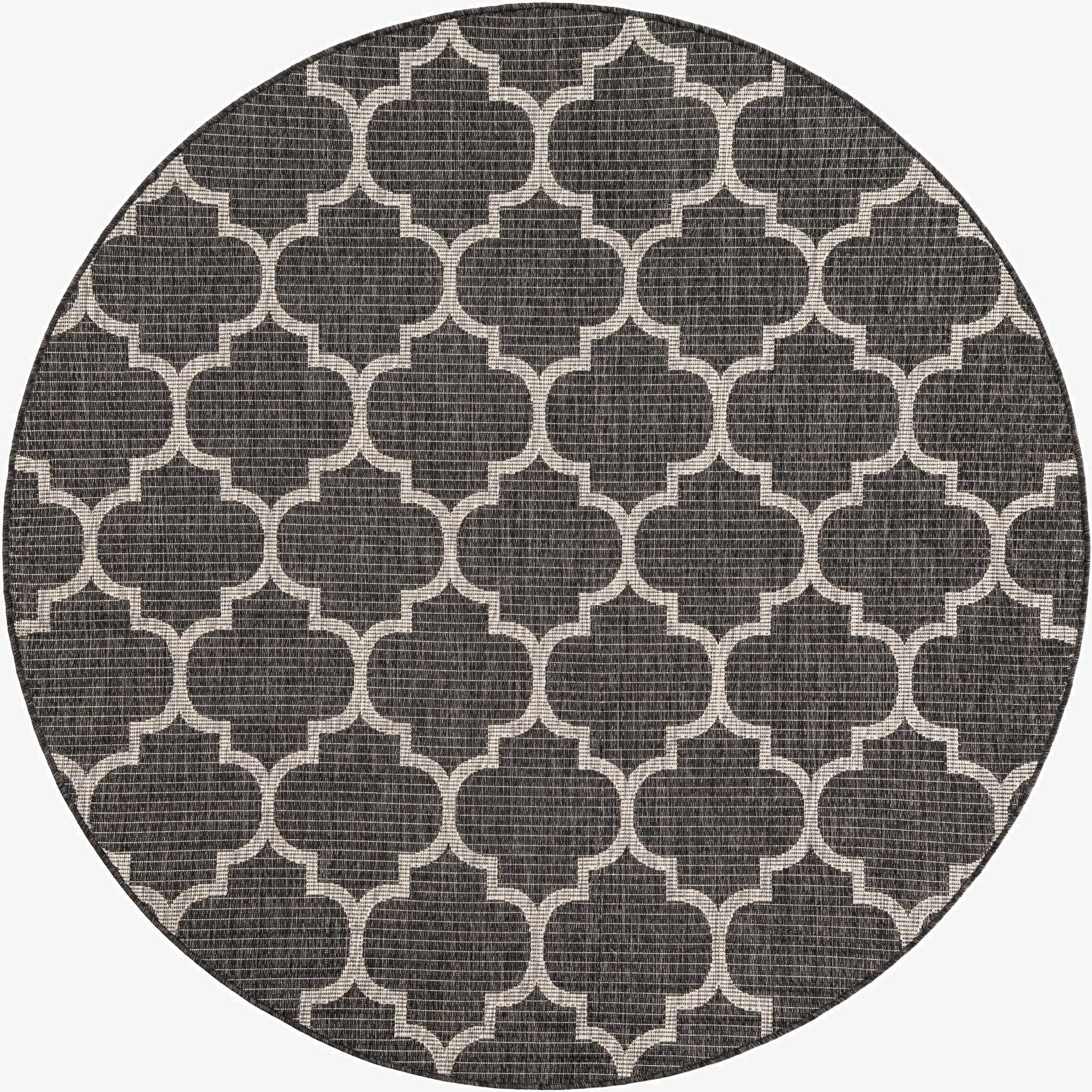  6' x 6'  Washable Lattice Indoor / Outdoor Round Rug
