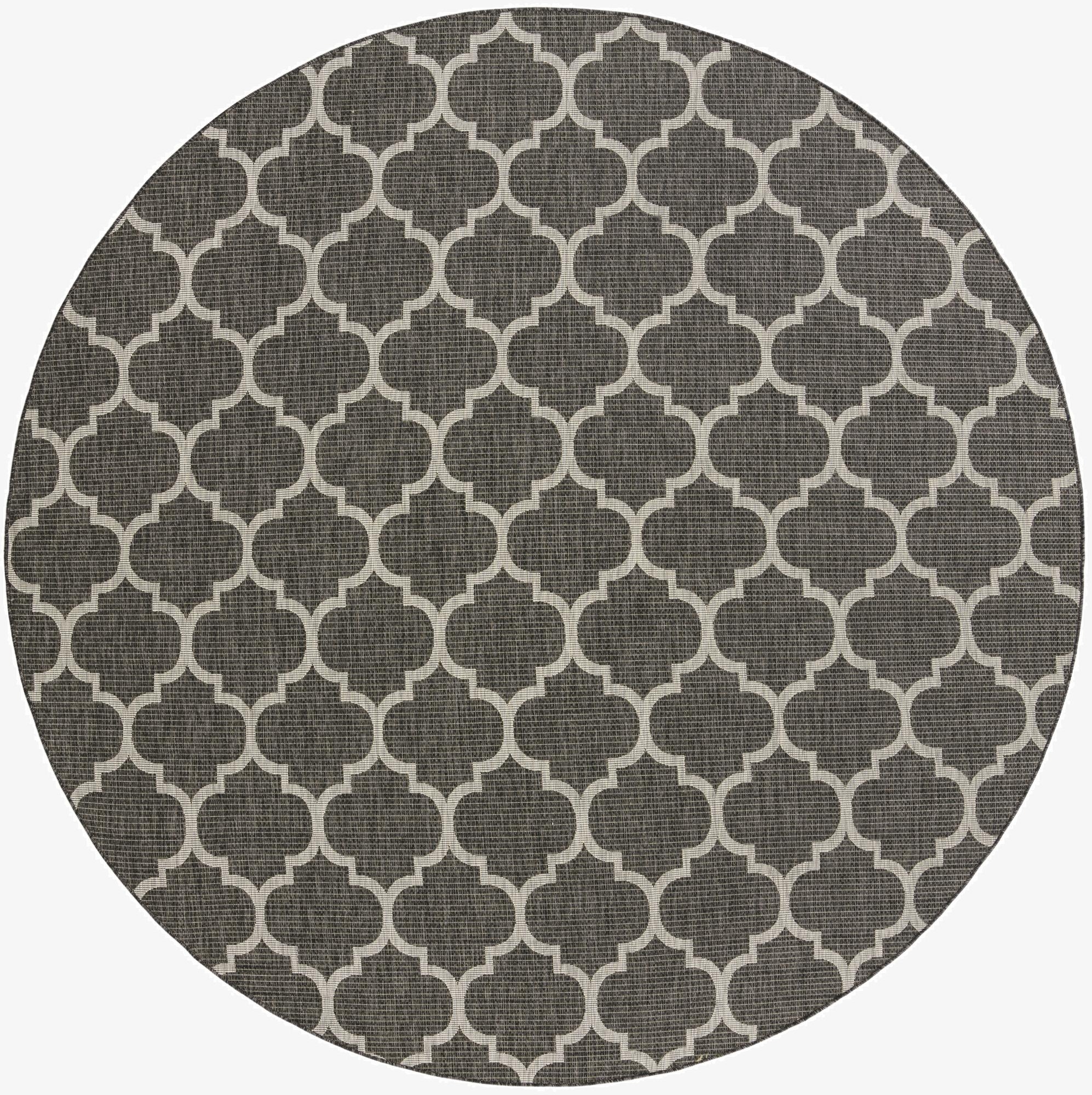  10' 8 x 10' 8  Washable Lattice Indoor / Outdoor Round Rug