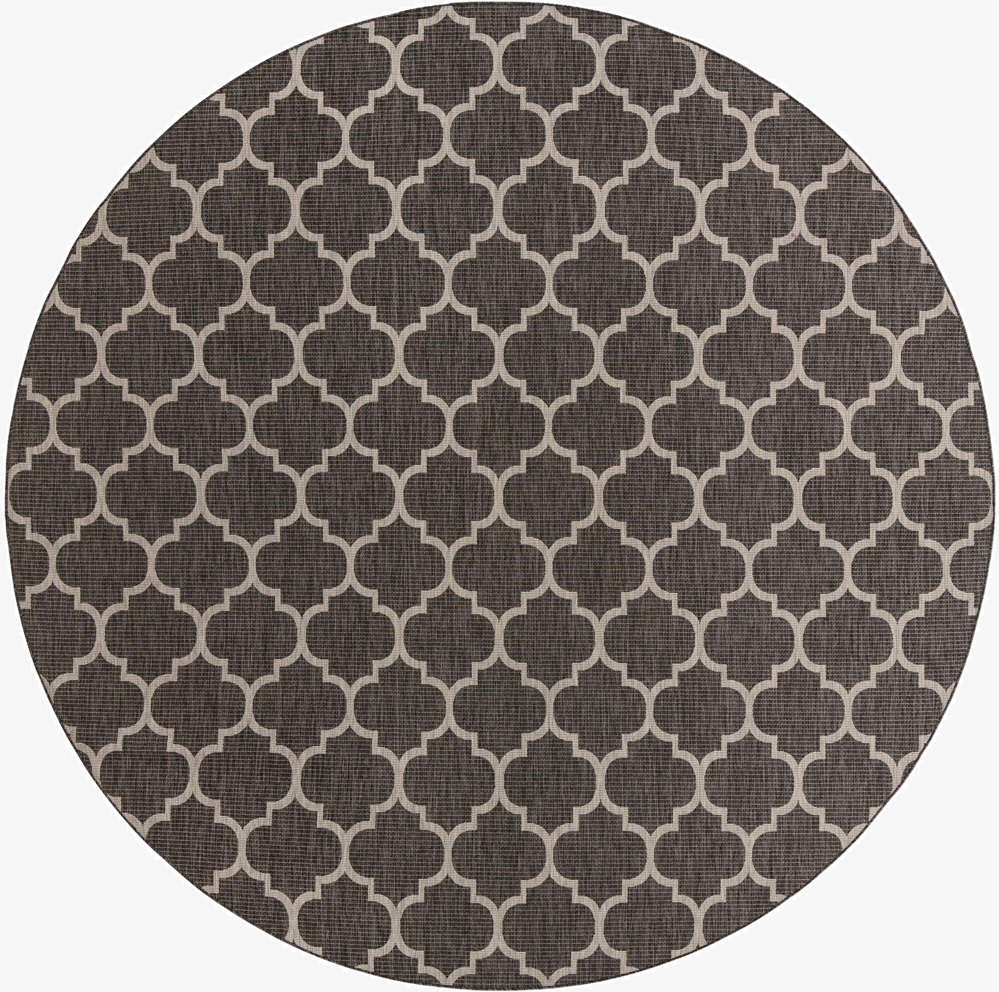  13' x 13'  Washable Lattice Indoor / Outdoor Round Rug