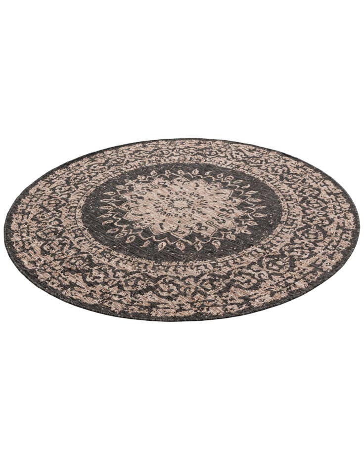 Detail image of  6' x 6'  Washable Traditional Indoor / Outdoor Round Rug