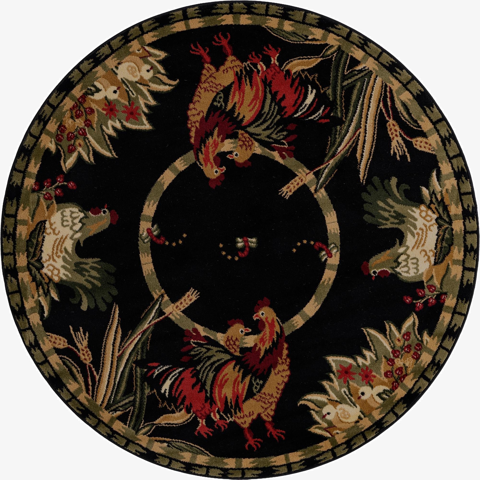  3' x 3' Pastoral Round Rug