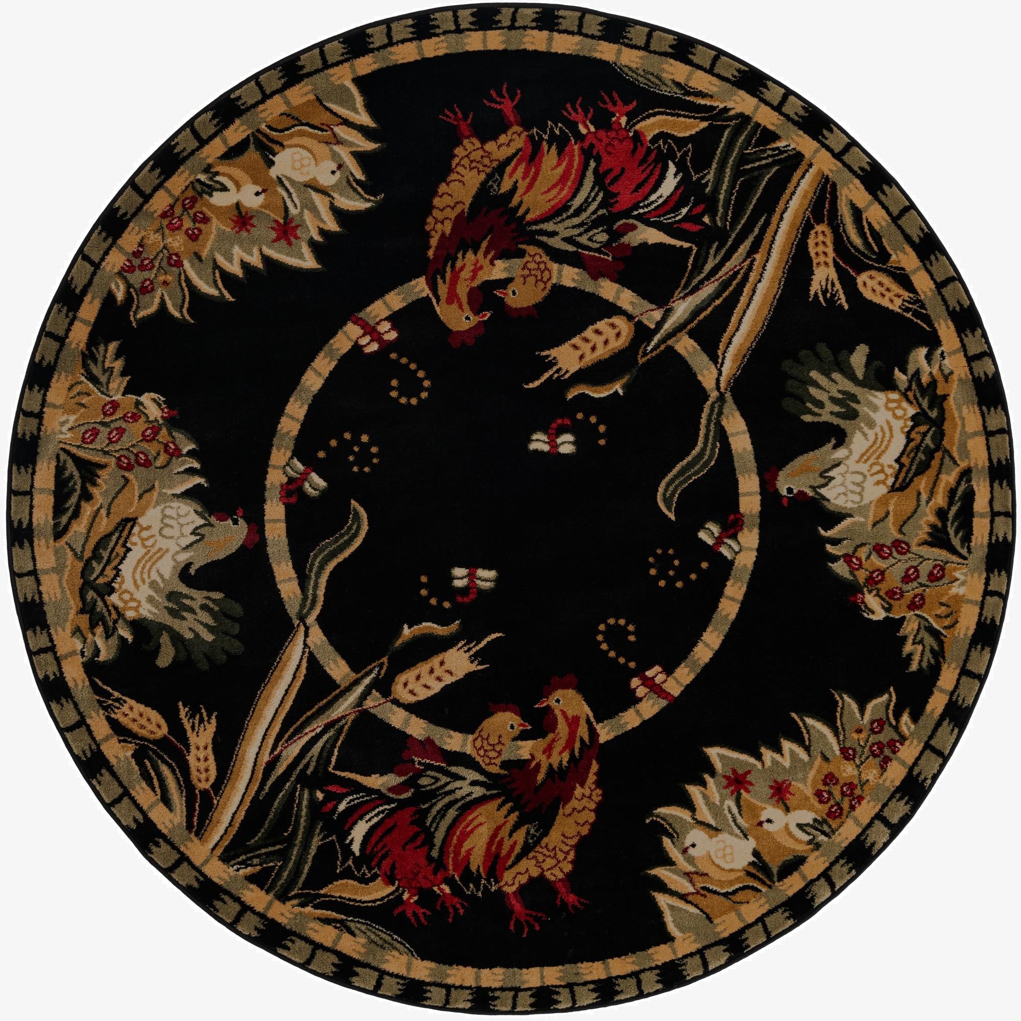  7' x 7' Pastoral Round Rug