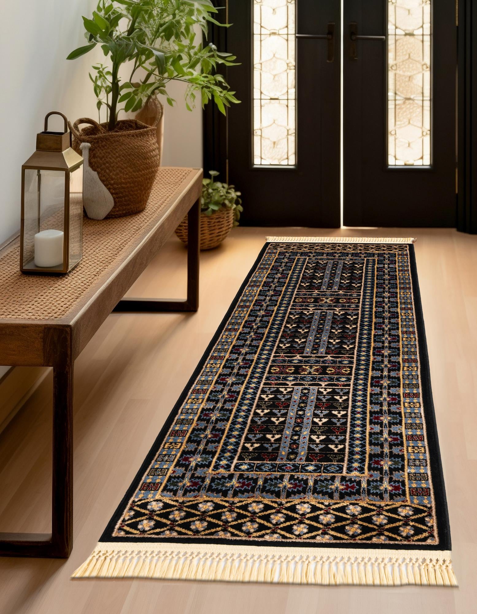 Black 2 X 6 Bokhara Runner Rug Rugs Black 2 x 6 bokhara runner rug rugs