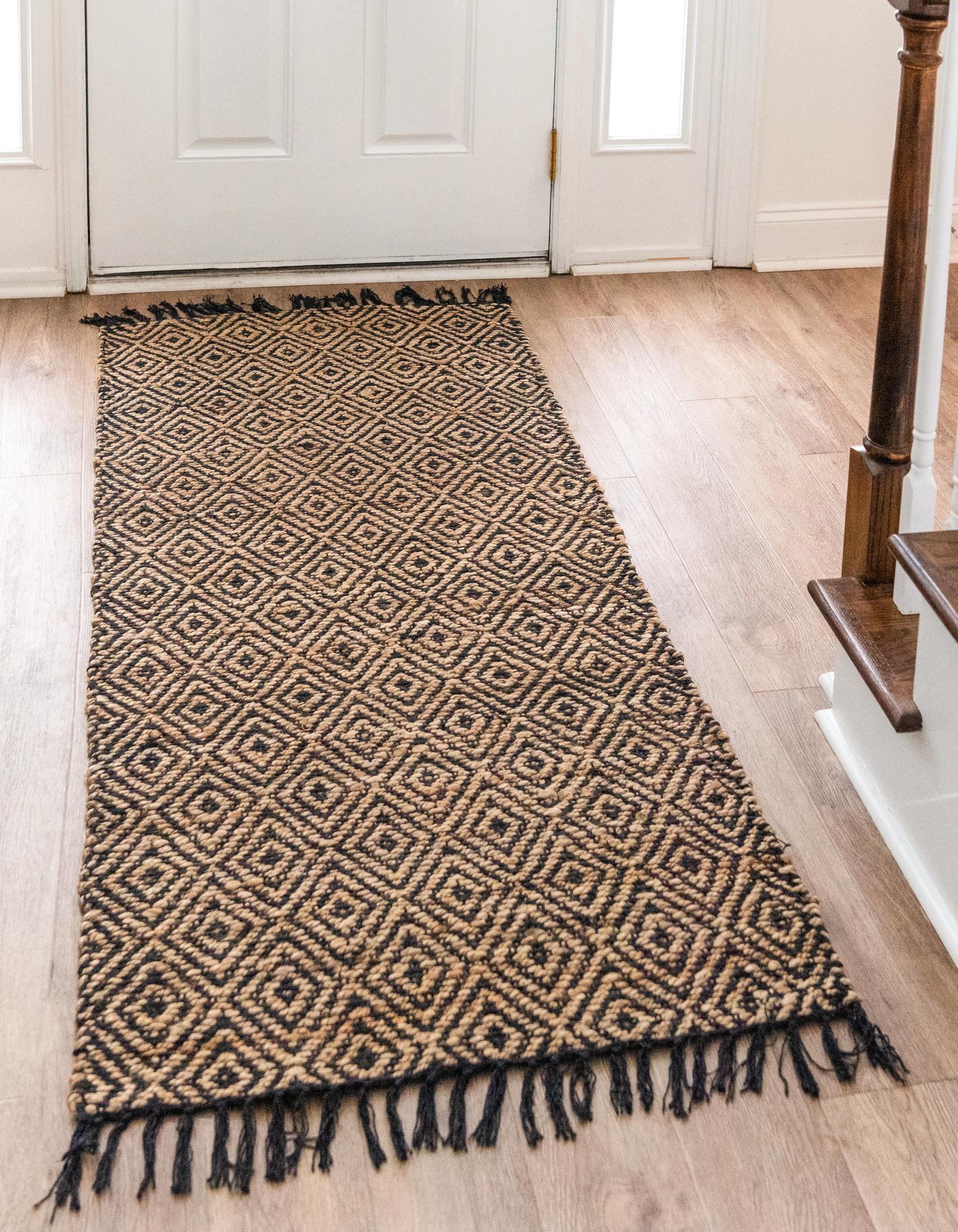  2' 7 x 6' 1  Hand Woven Braided Jute Runner Rug