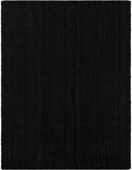 A 10 ft black braided jute runner rug with a textured, solid pattern, ideal for a hallway.