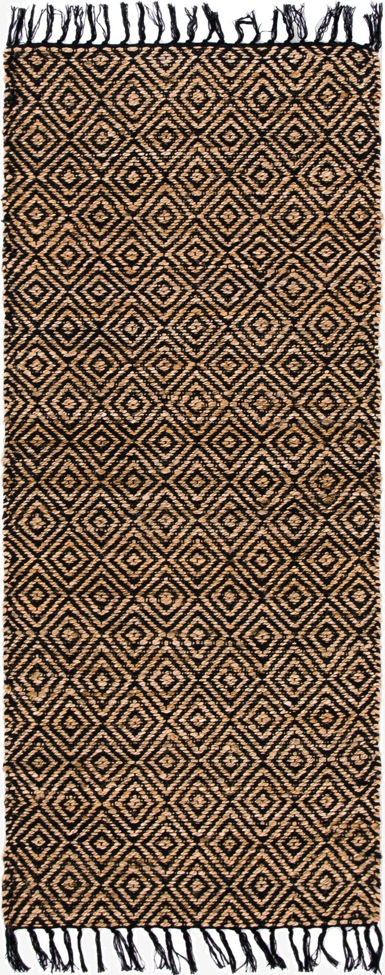  2' 7 x 6' 1  Hand Woven Braided Jute Runner Rug
