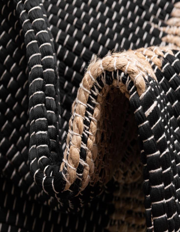 Detail image of  2' 2 x 6' 1  Hand Woven Chindi Jute Runner Rug