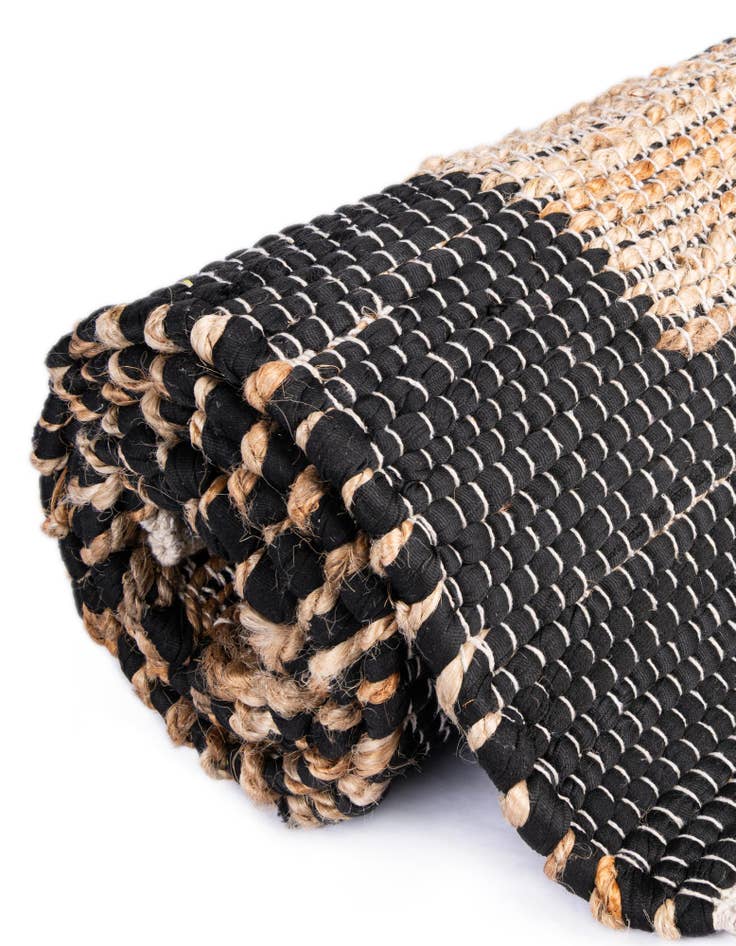 Detail image of  2' 2 x 6' 1  Hand Woven Chindi Jute Runner Rug