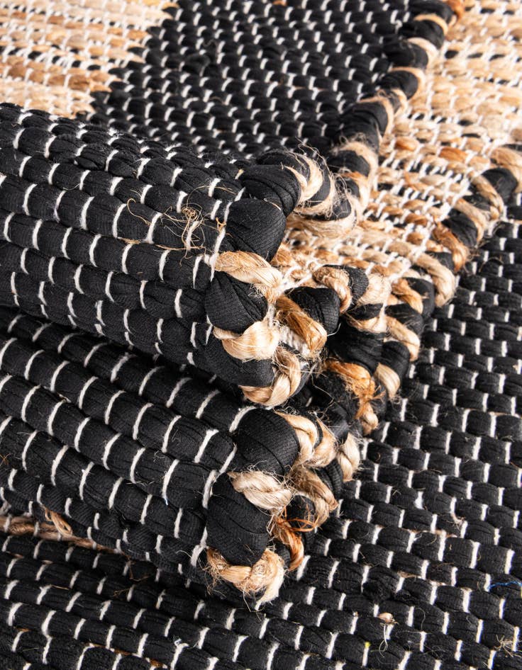 Detail image of  2' 2 x 6' 1  Hand Woven Chindi Jute Runner Rug