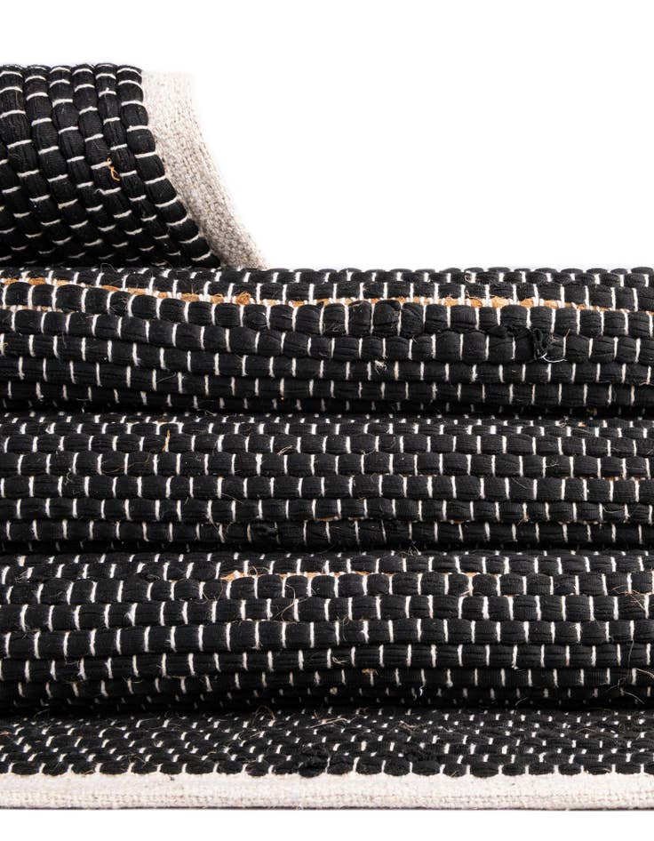 Detail image of  2' 2 x 6' 1  Hand Woven Chindi Jute Runner Rug