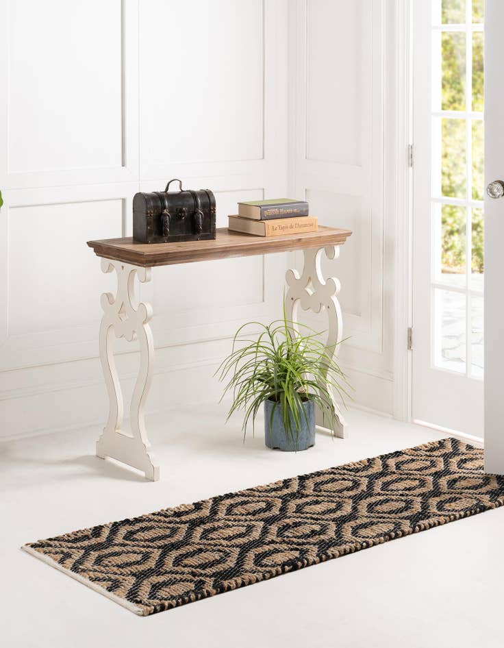 Detail image of  2' 7 x 10'  Hand Woven Chindi Jute Runner Rug